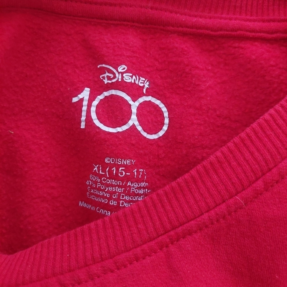 Cropped Disney SWEATSHIRT "Wonder" 100 Years Mickey Junior Sz 15-17. (A) - Picture 4 of 5